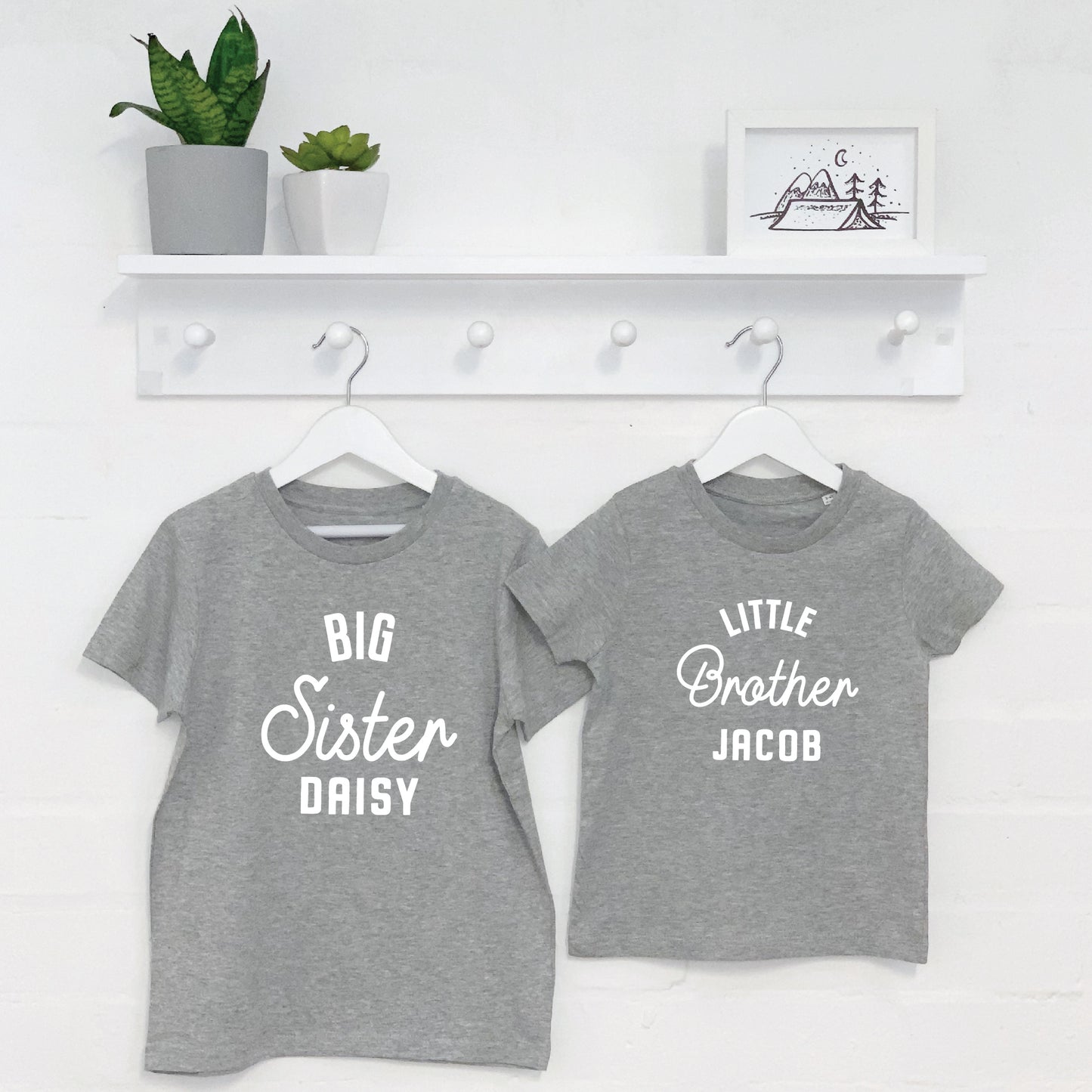 Brother Sister Matching Personalised matching T Shirt Set