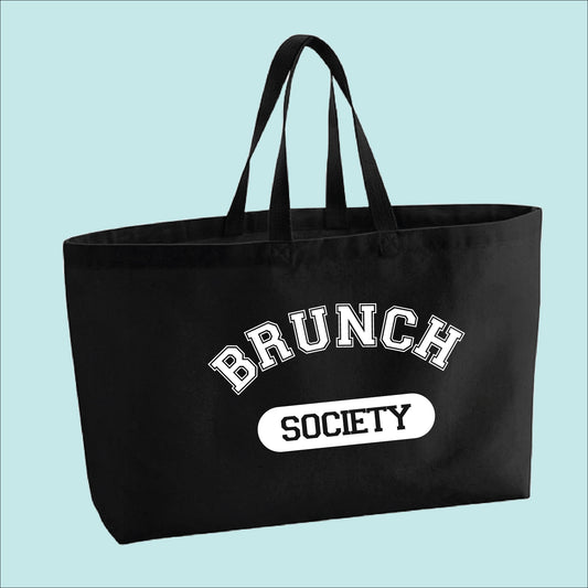 Brunch Society Premium Canvas Oversized Tote Bag
