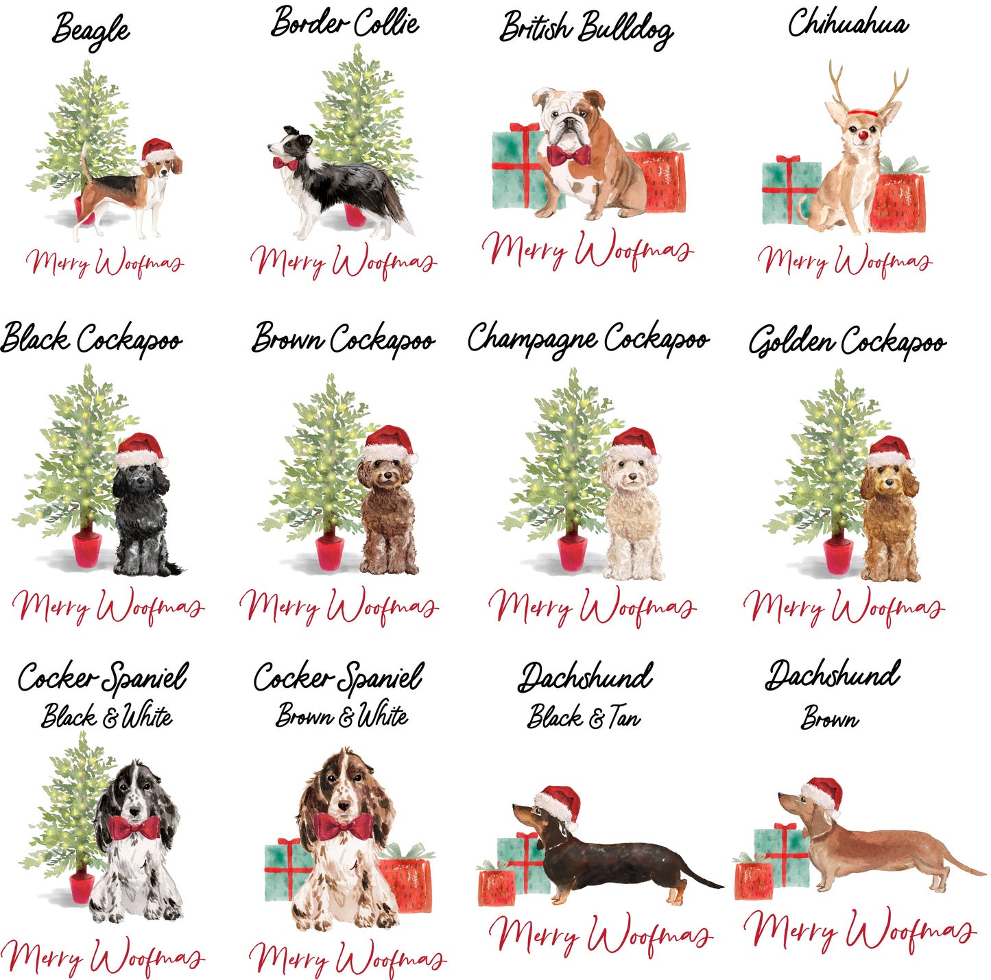 Personalised Dog Christmas Tote Bag