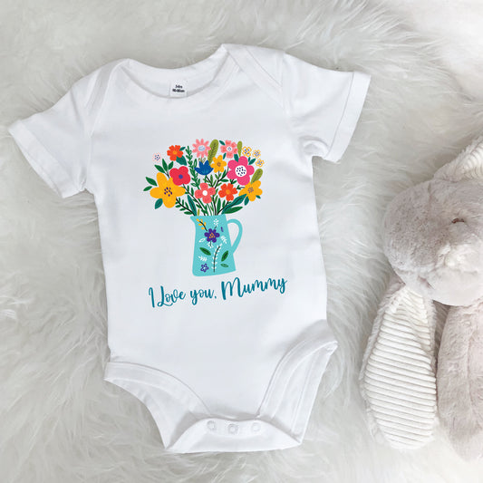 I Love You, Mummy Bouquet Of Flowers Babygrow