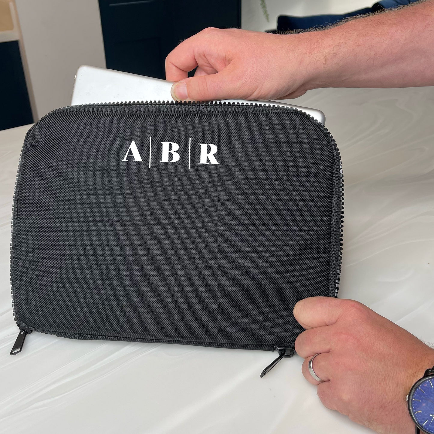 Personalised Tech Organiser With Lined Initials