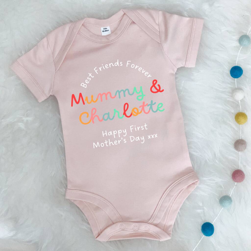 First Mother's Day Best Friends Forever Personalised Babygrow