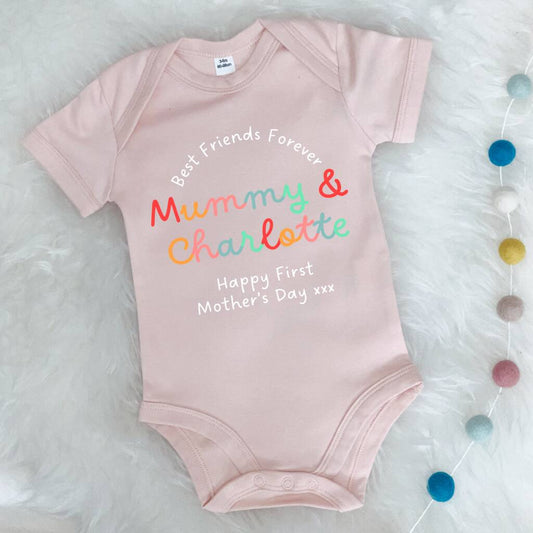 First Mother's Day Best Friends Forever Personalised Babygrow