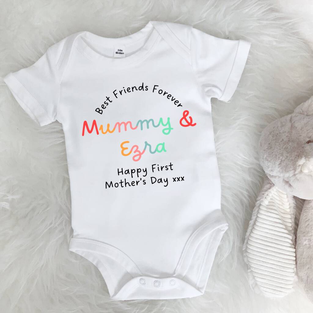 First Mother's Day Best Friends Forever Personalised Babygrow