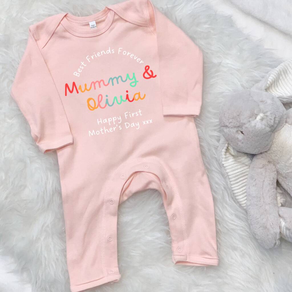 First Mother's Day Best Friends Forever Personalised Babygrow