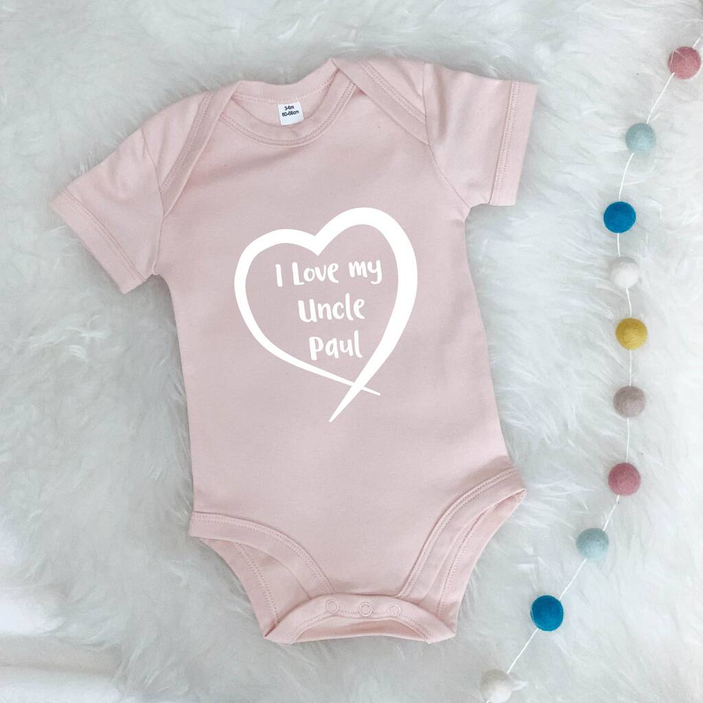 I Love My Uncle Personalised Heart Babygrow