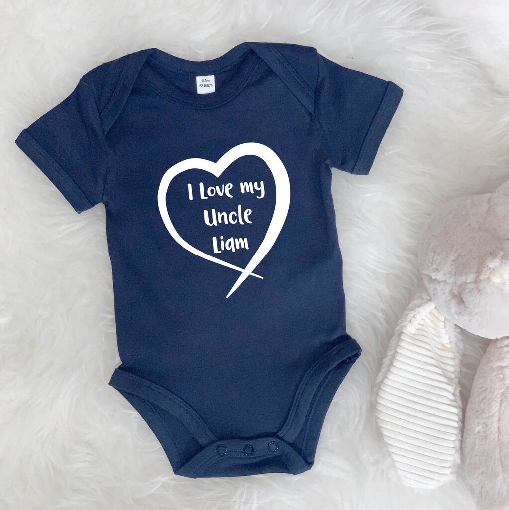 I Love My Uncle Personalised Heart Babygrow