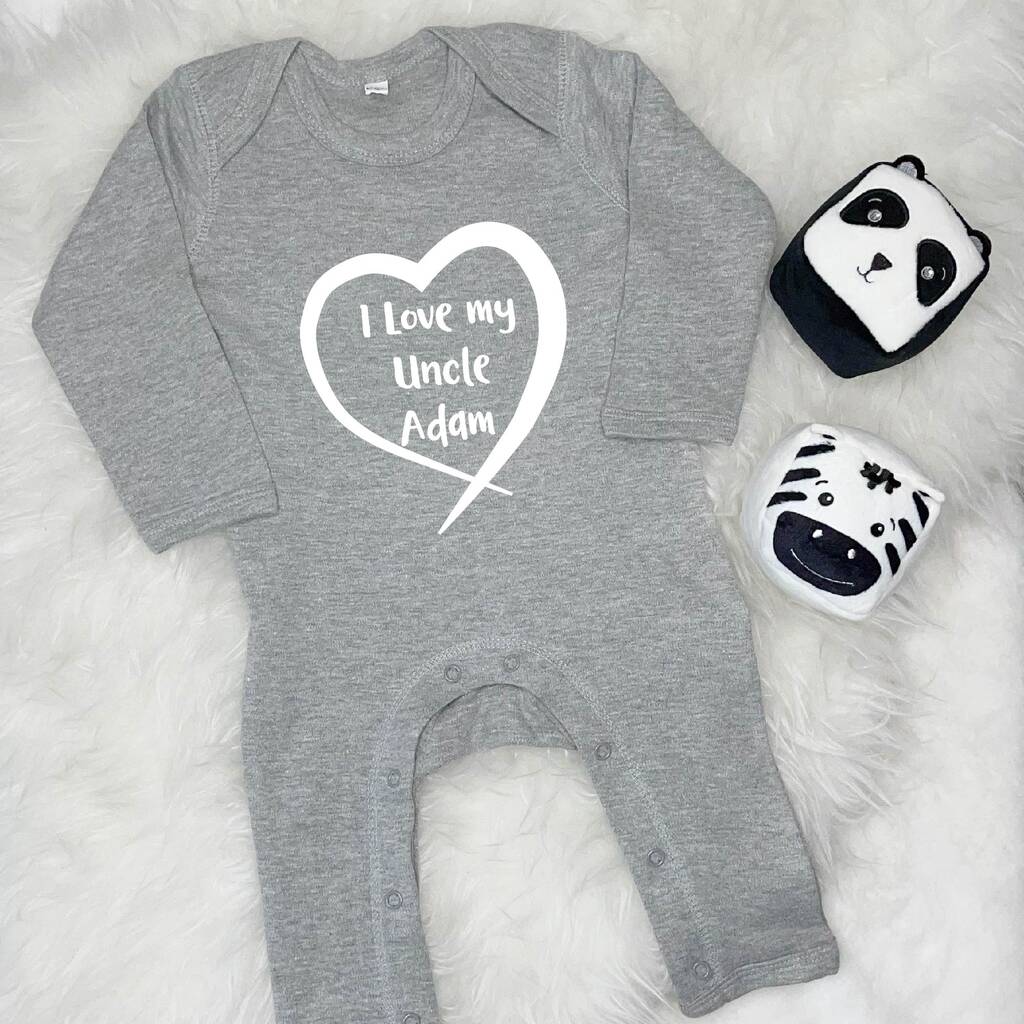 I Love My Uncle Personalised Heart Babygrow