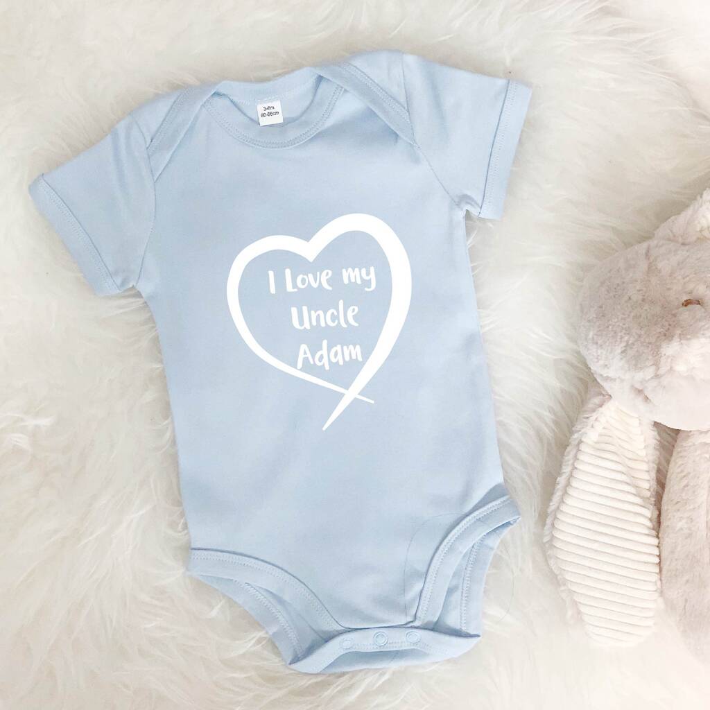I Love My Uncle Personalised Heart Babygrow