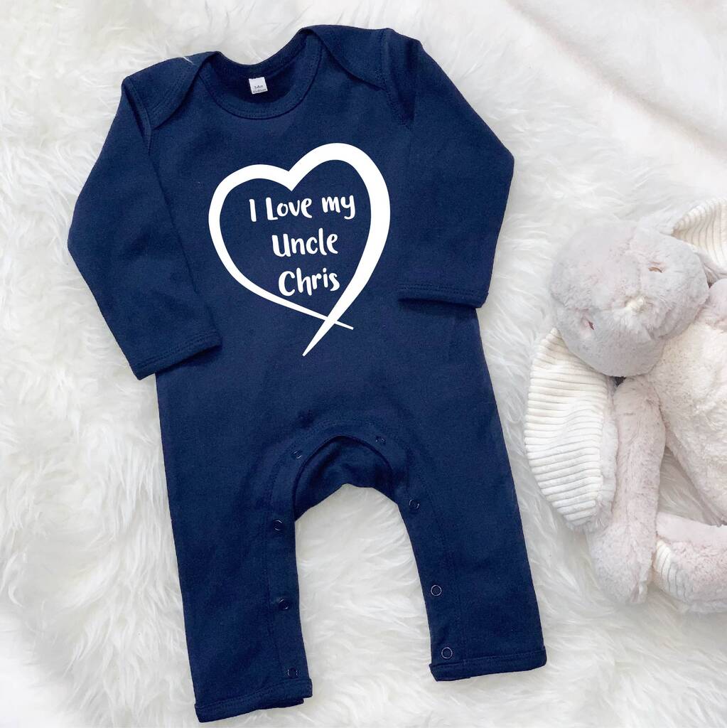 I Love My Uncle Personalised Heart Babygrow