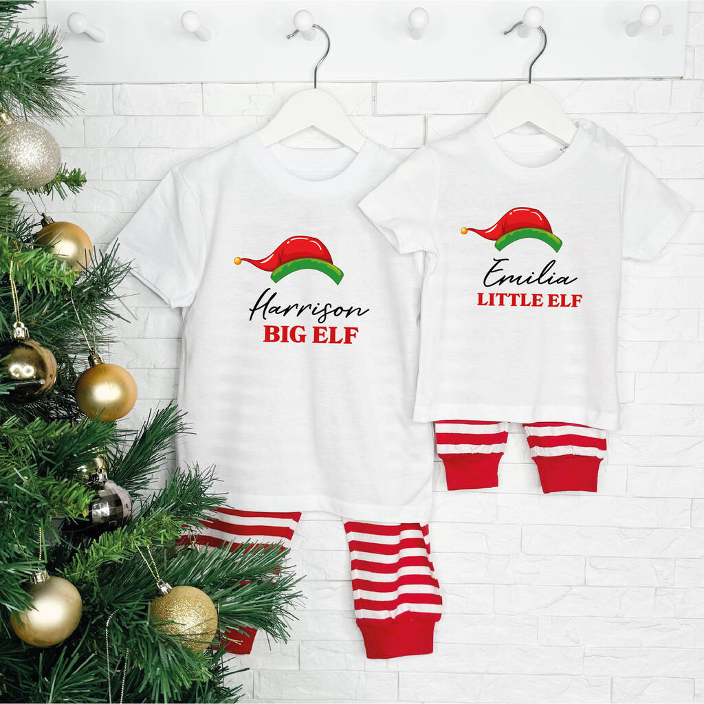 Personalised Big Elf Little Elf Pyjamas