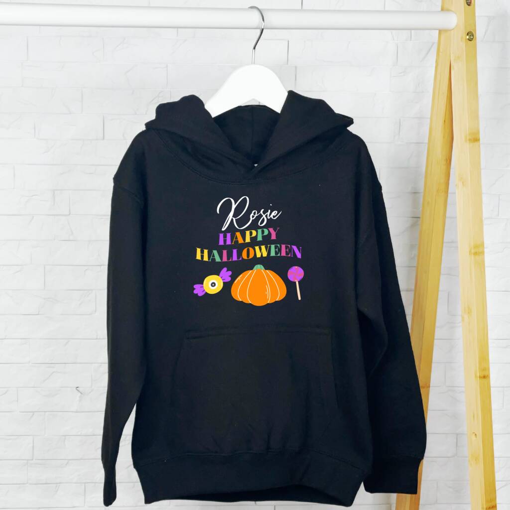 Personalised Bright Halloween Kids Hoodie