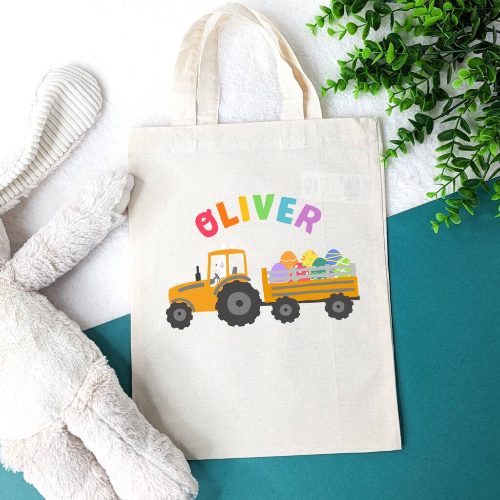 Personalised Easter Truck Kids Easter Egg Hunt Bag
