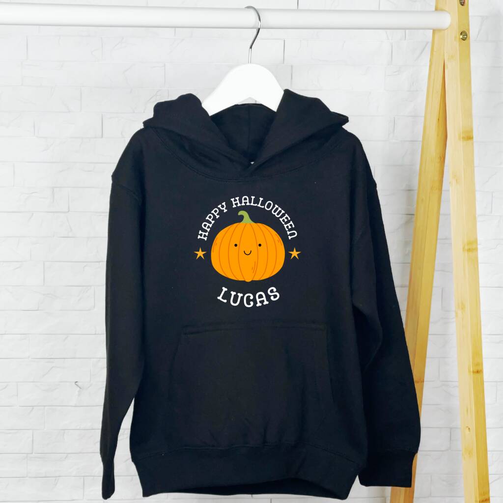 Personalised Pumpkin Halloween Kids Hoodie