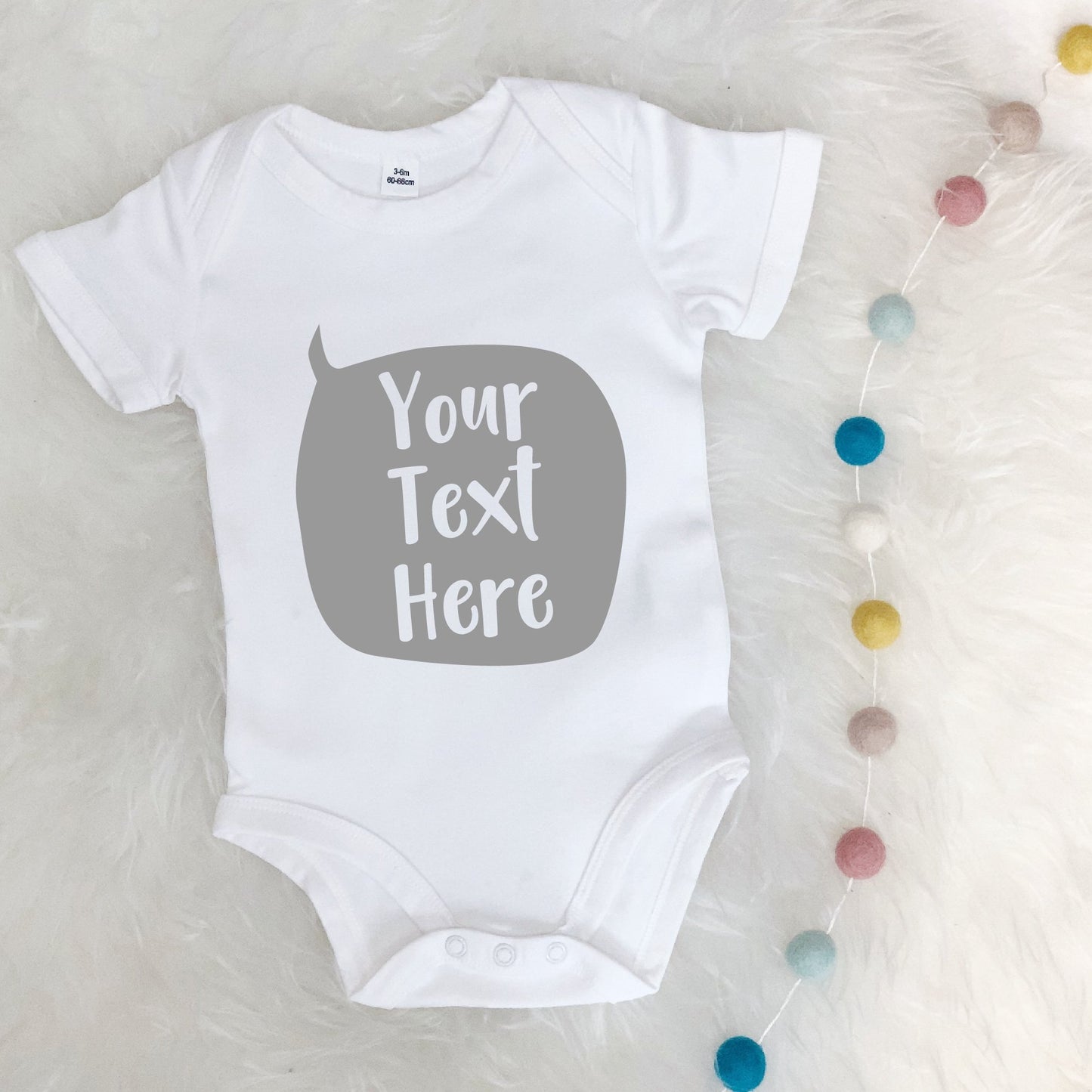 New Speech Bubble Personalised Babygrow - Lovetree Design