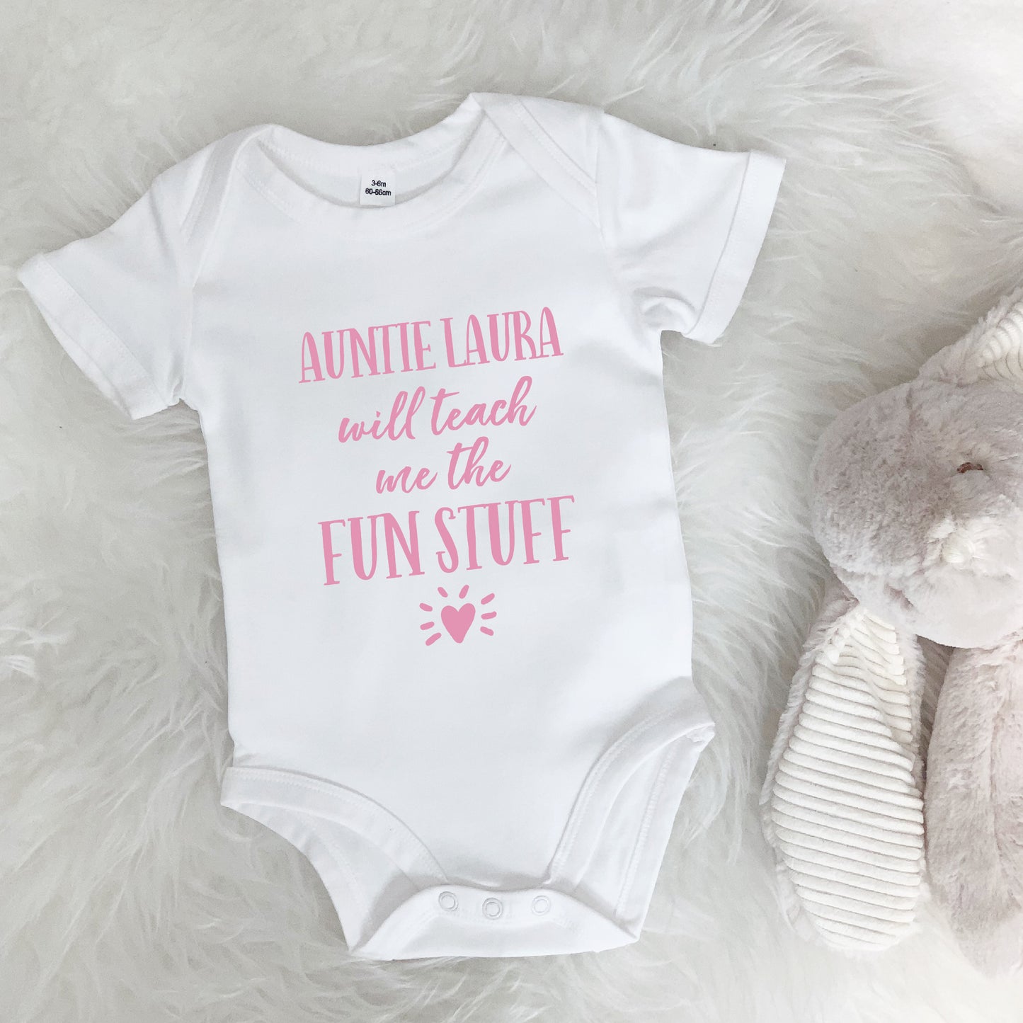 Auntie … Will Teach Me The Fun Stuff Babygrow - Lovetree Design