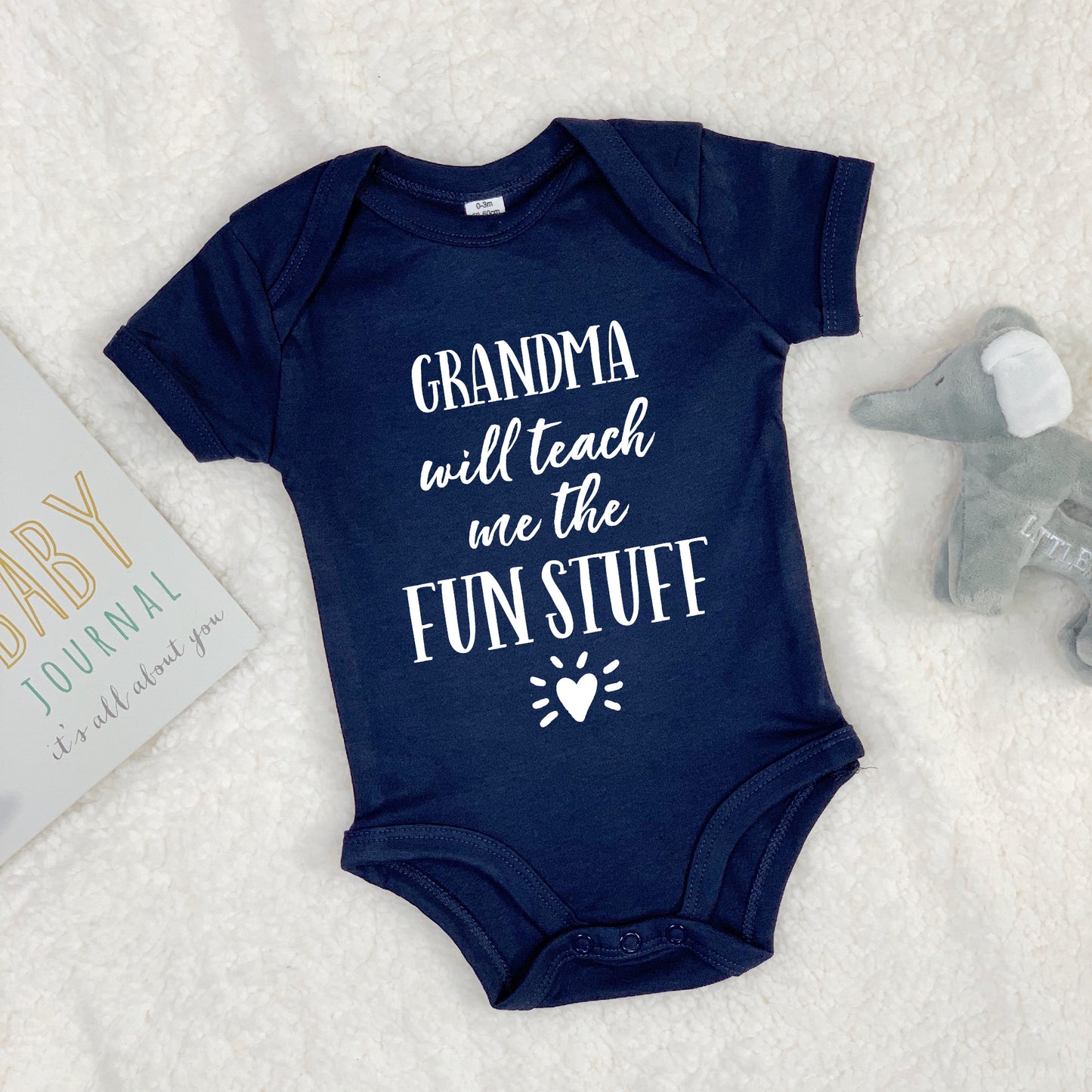 Grandma… Will Teach Me The Fun Stuff Babygrow - Lovetree Design
