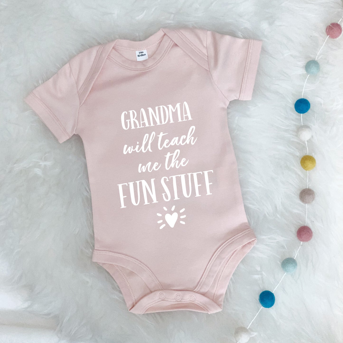 Grandma… Will Teach Me The Fun Stuff Babygrow - Lovetree Design