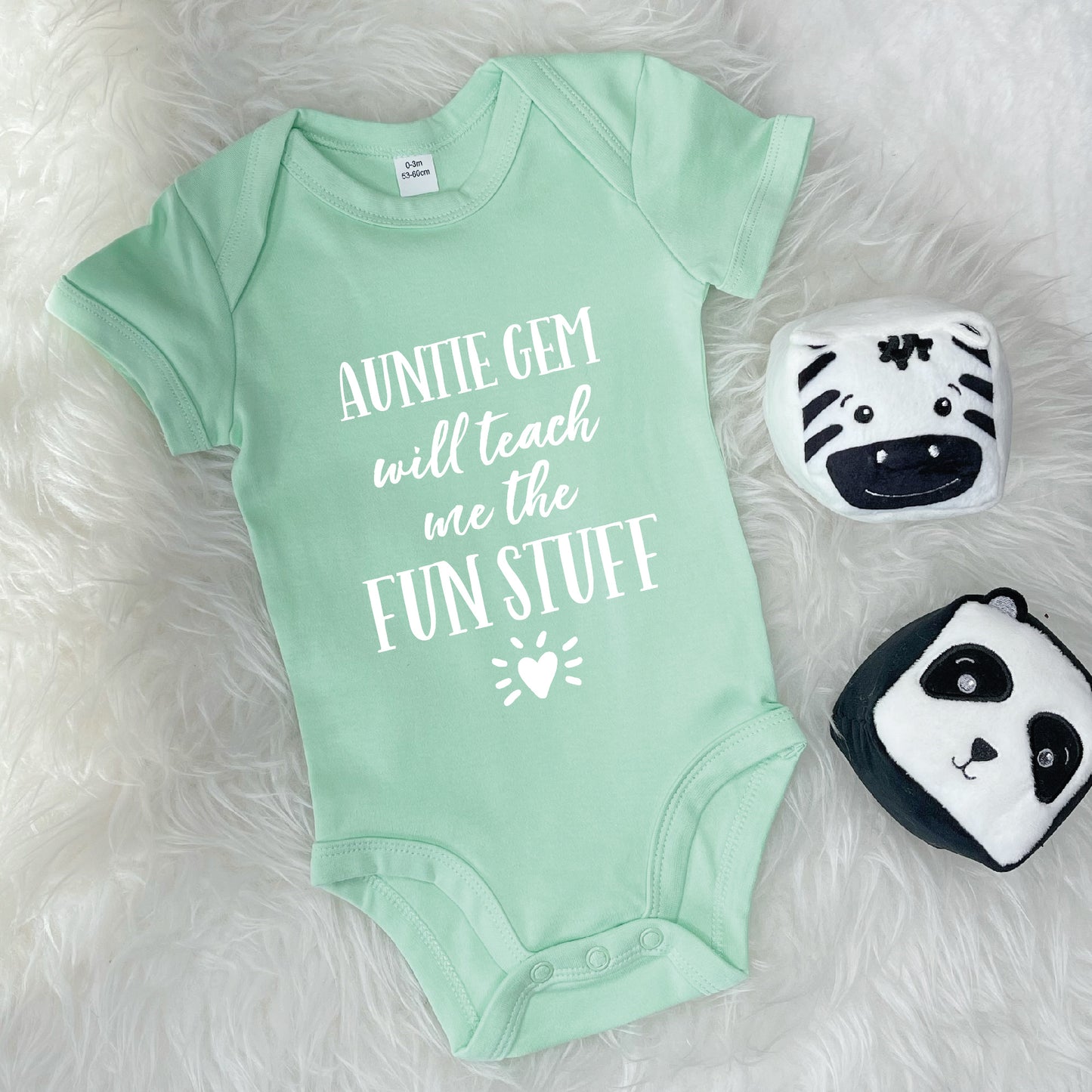 Auntie … Will Teach Me The Fun Stuff Babygrow - Lovetree Design