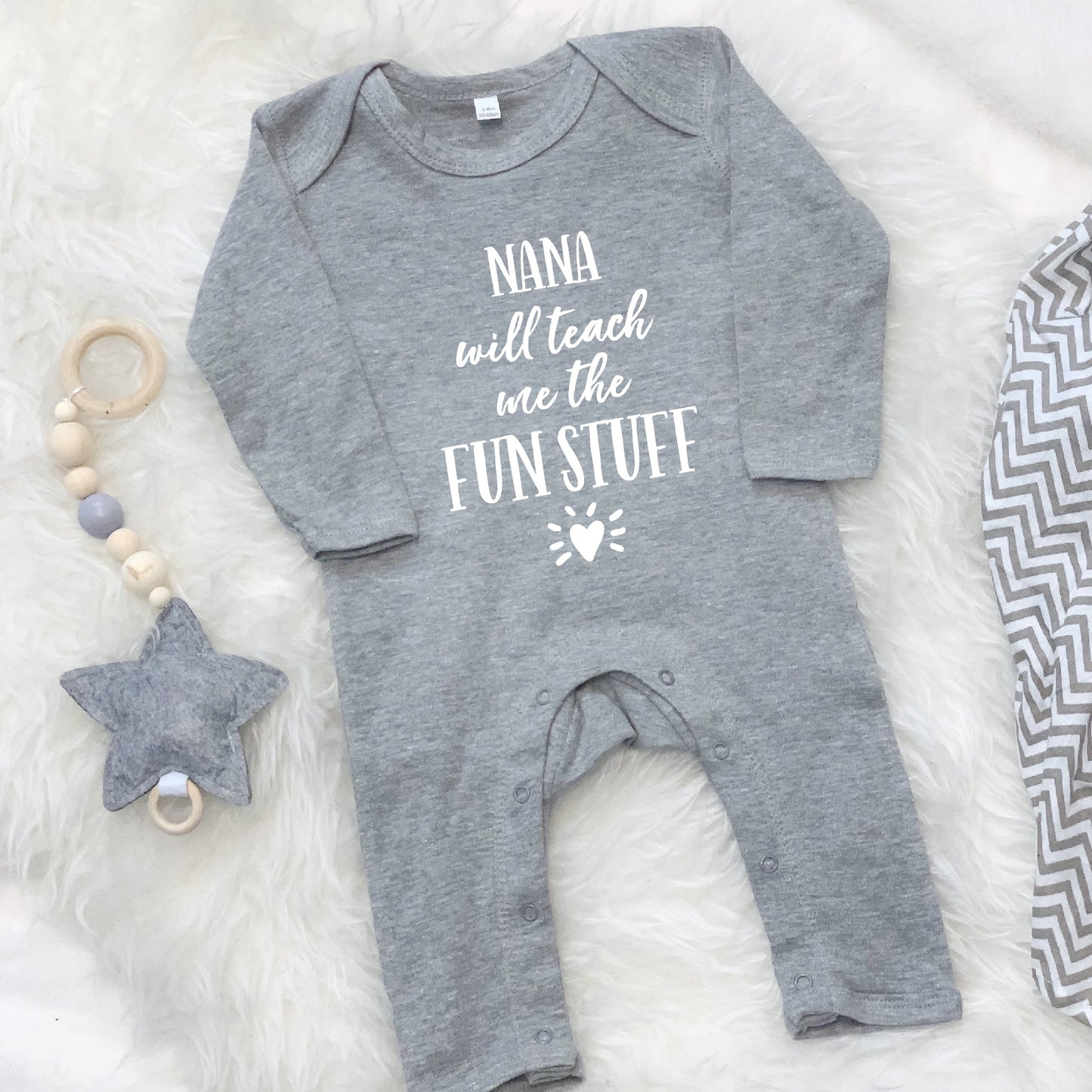 Grandma… Will Teach Me The Fun Stuff Babygrow - Lovetree Design