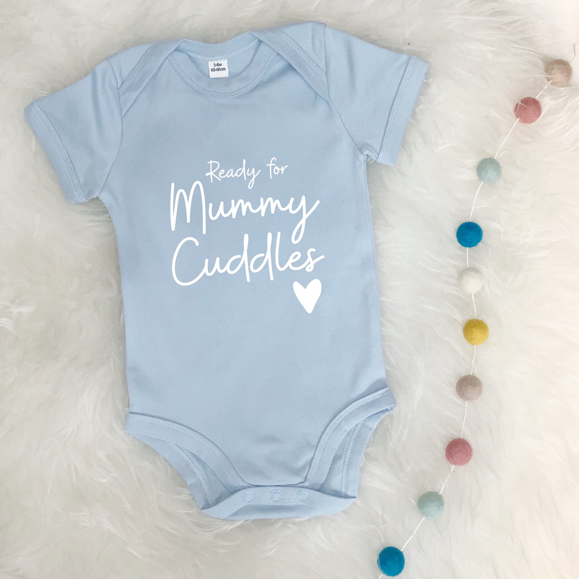 Ready For Mummy Cuddles. Mothers Day Babygrow - Lovetree Design