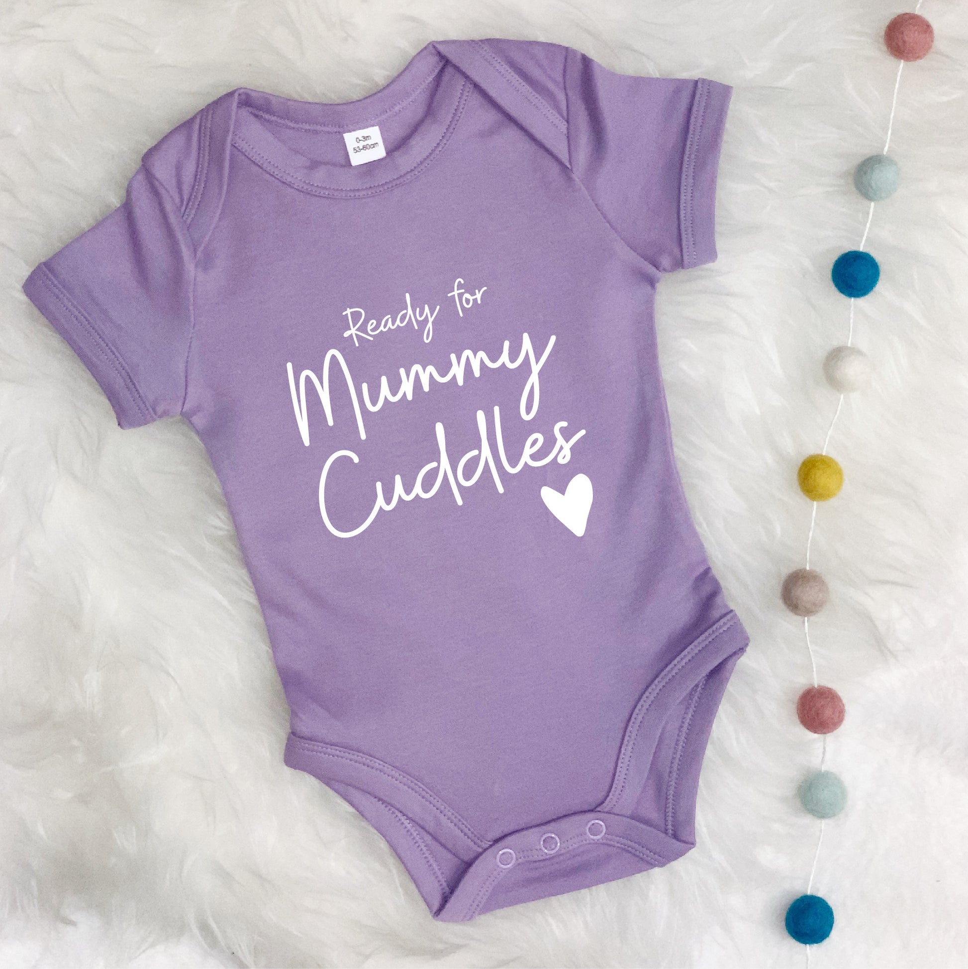 Ready For Mummy Cuddles. Mothers Day Babygrow - Lovetree Design