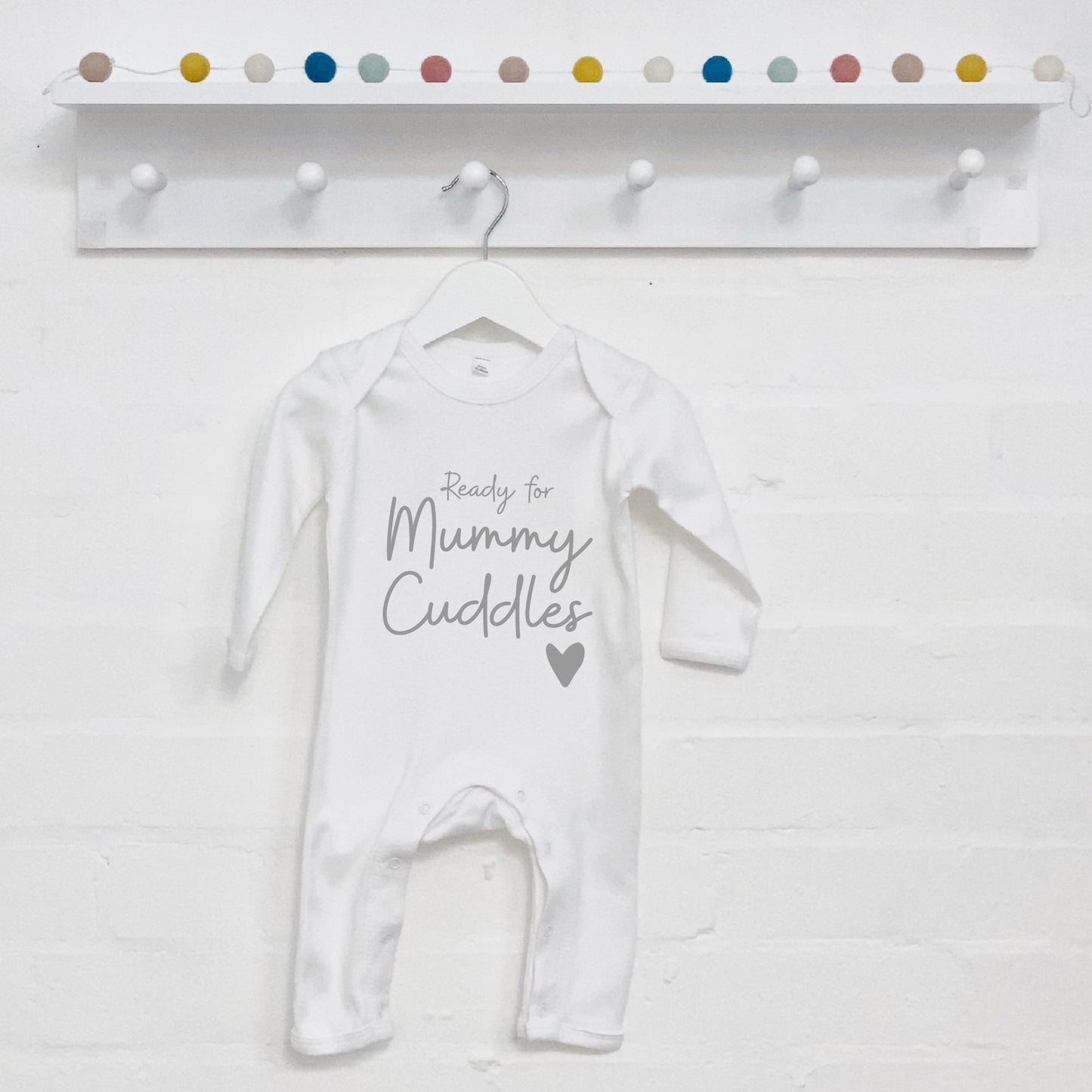 Ready For Mummy Cuddles. Mothers Day Babygrow - Lovetree Design