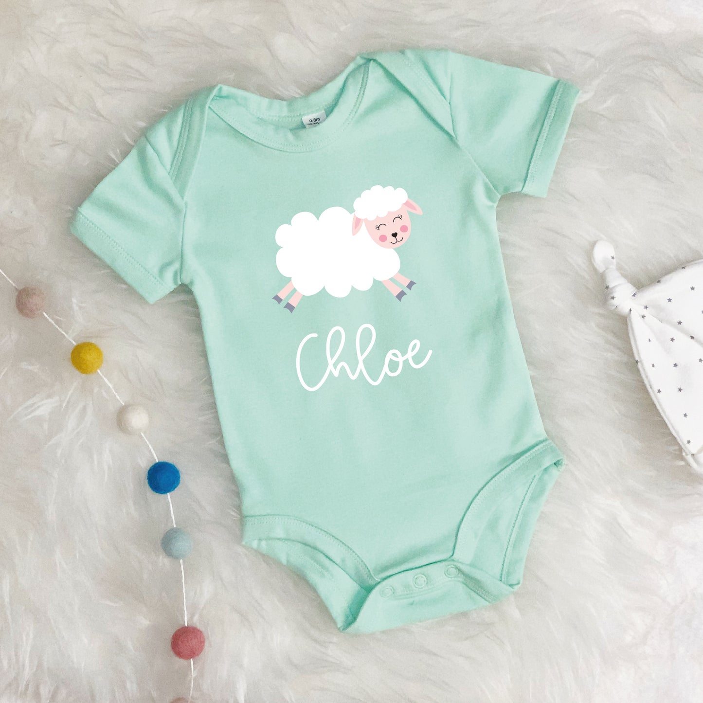 Personalised Cute Lamb Babygrow - Lovetree Design