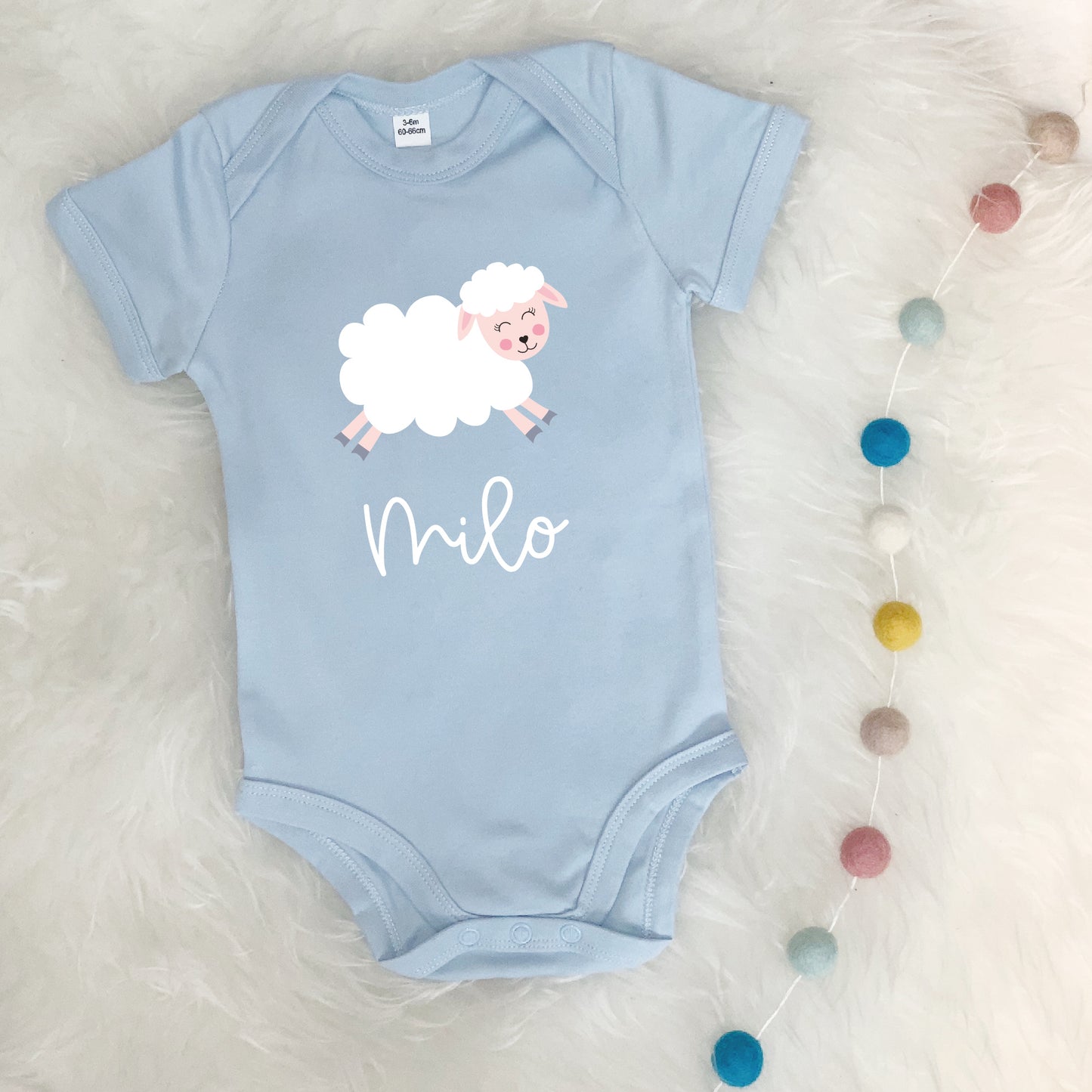 Personalised Cute Lamb Babygrow - Lovetree Design