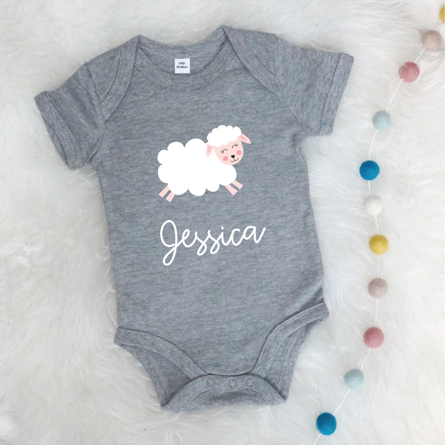 Personalised Cute Lamb Babygrow - Lovetree Design