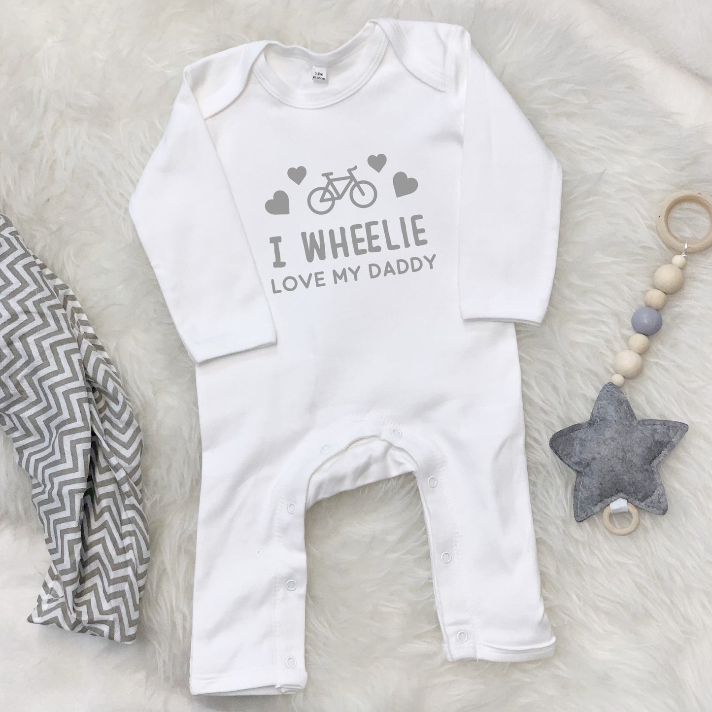 I Wheelie Love My Daddy Cycling Babygrow - Lovetree Design