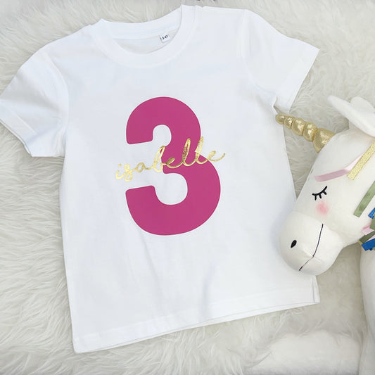Kids Birthday T Shirt With Name And Age - Lovetree Design