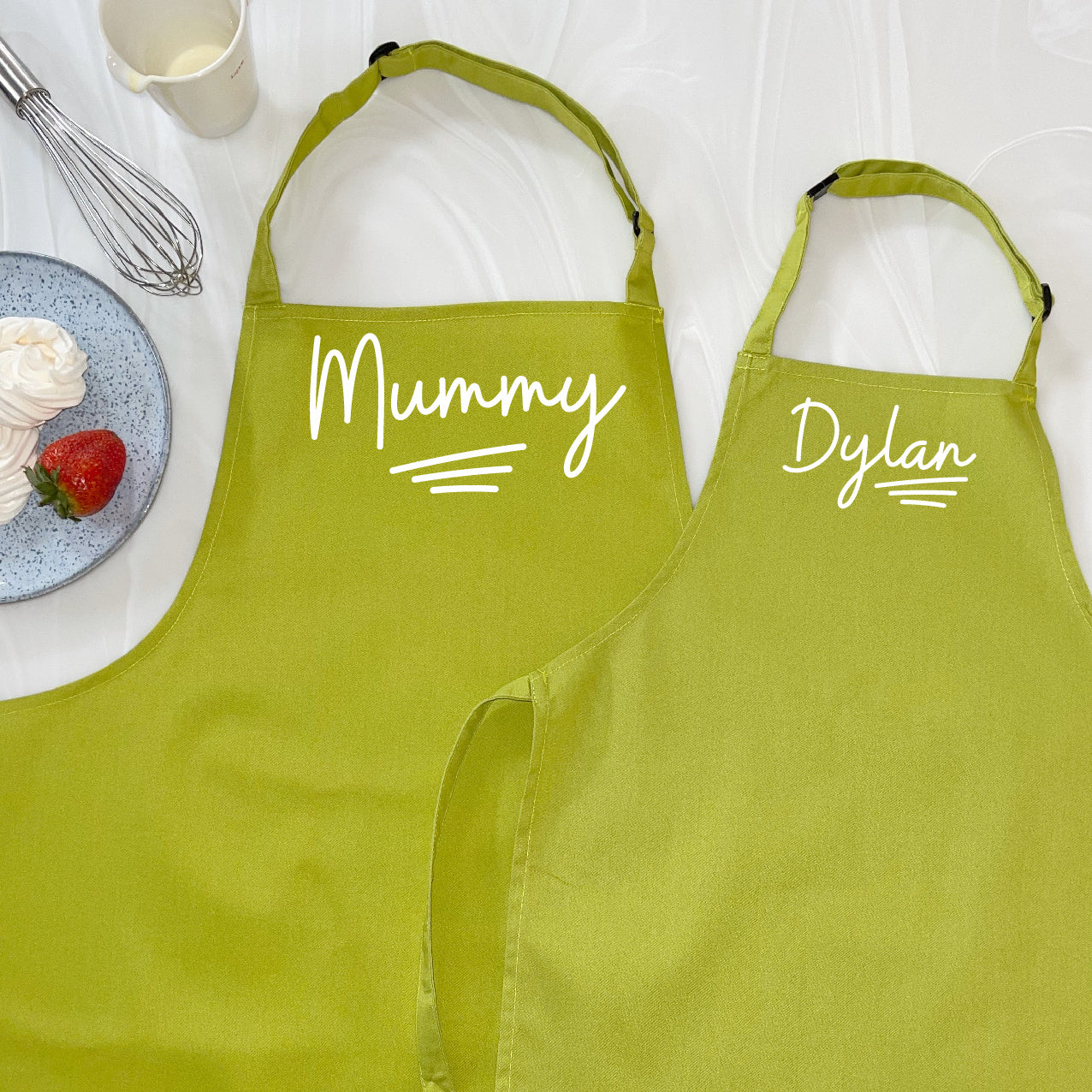 Personalised Mummy And Child Ballpoint Apron Set - Lovetree Design