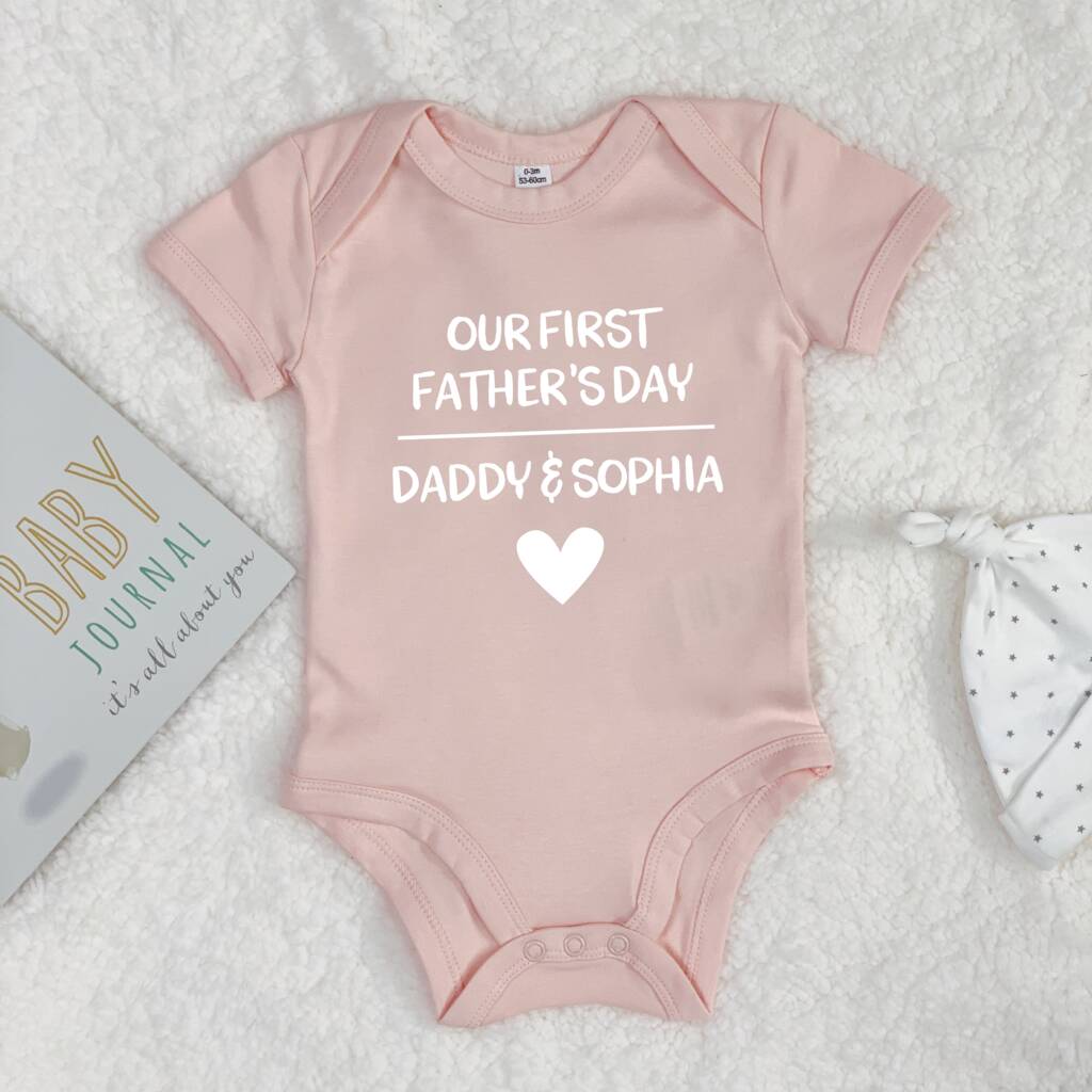 Our First Fathers Day Personalised Babygrow - Lovetree Design