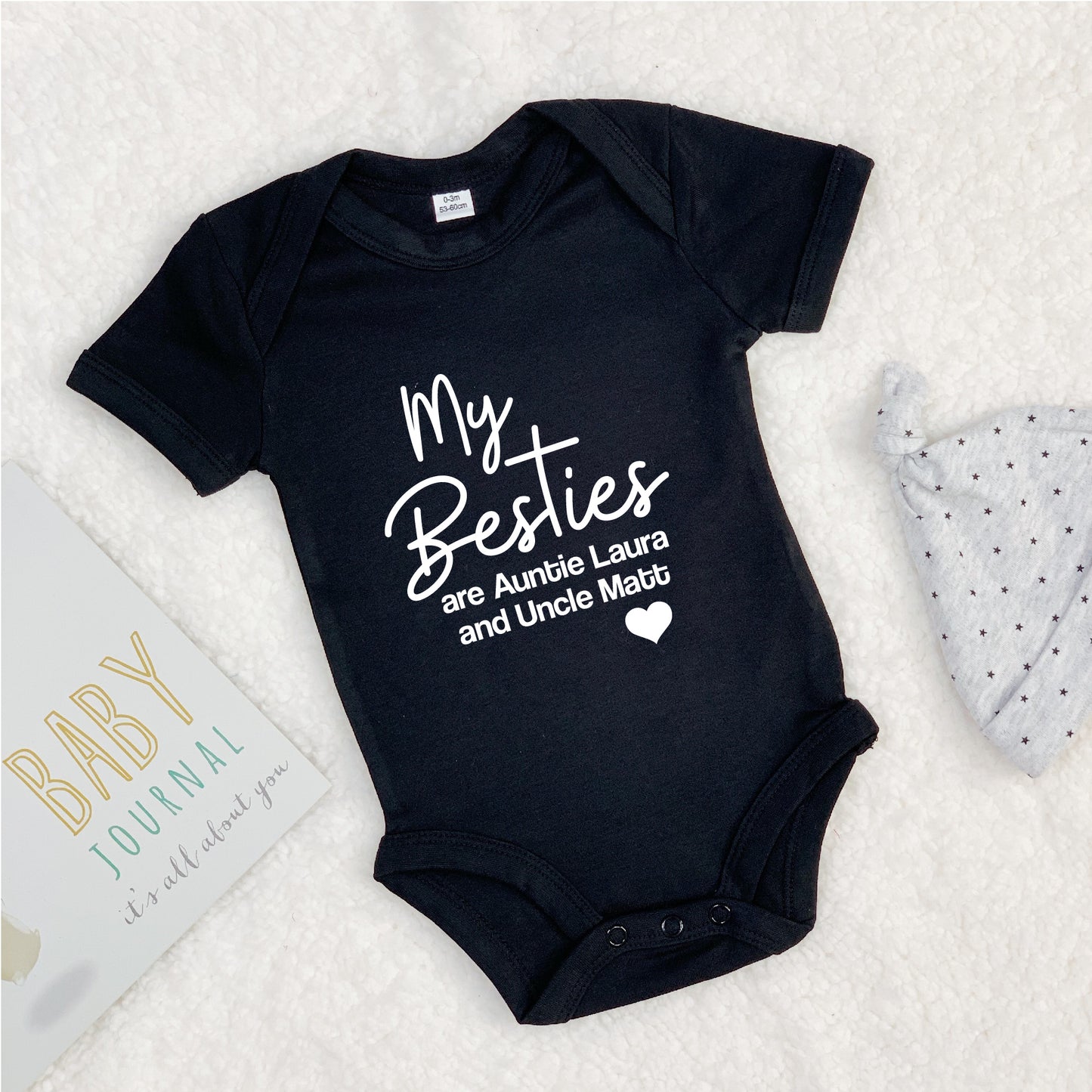 Besties Auntie And Uncle Personalised Babygrow - Lovetree Design