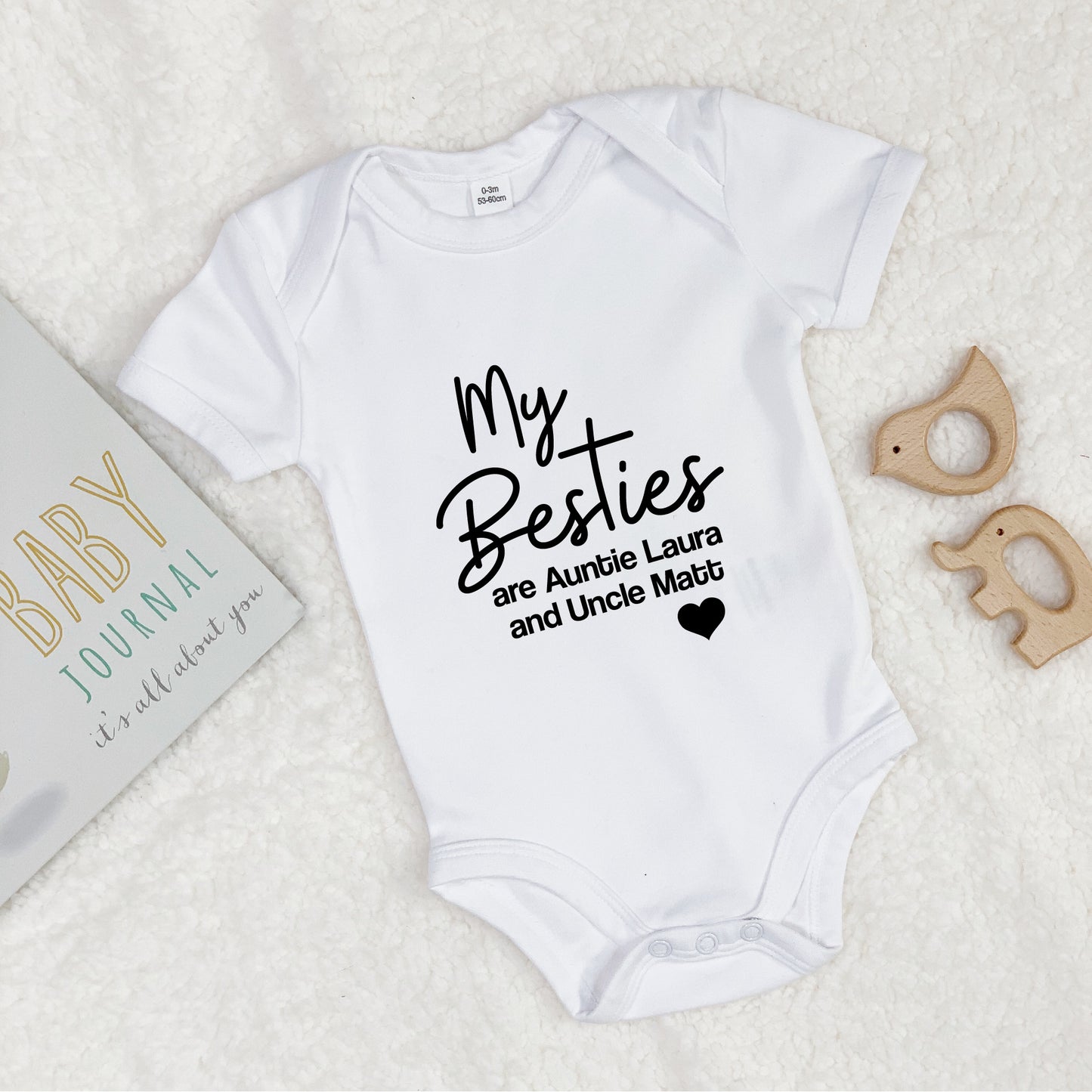Besties Auntie And Uncle Personalised Babygrow - Lovetree Design