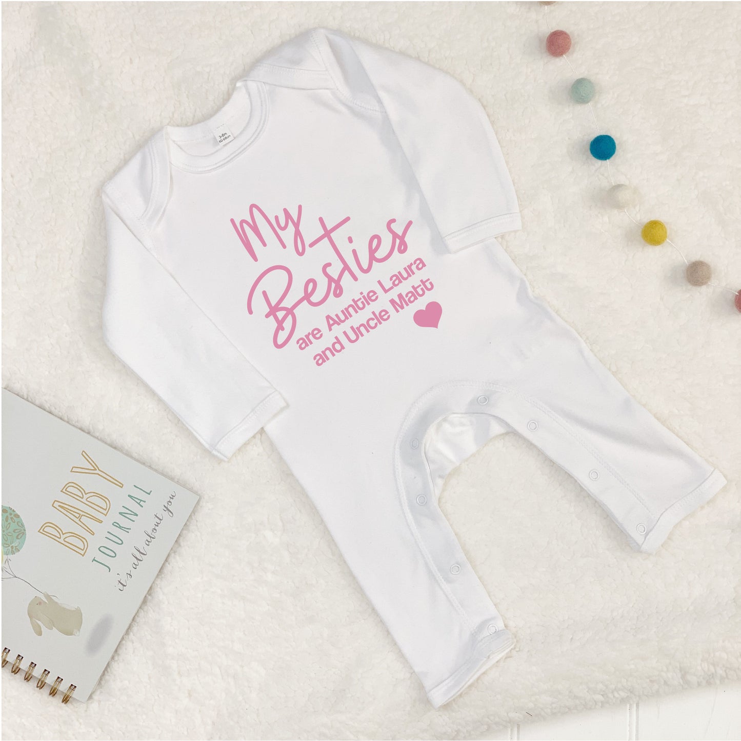 Besties Auntie And Uncle Personalised Babygrow - Lovetree Design