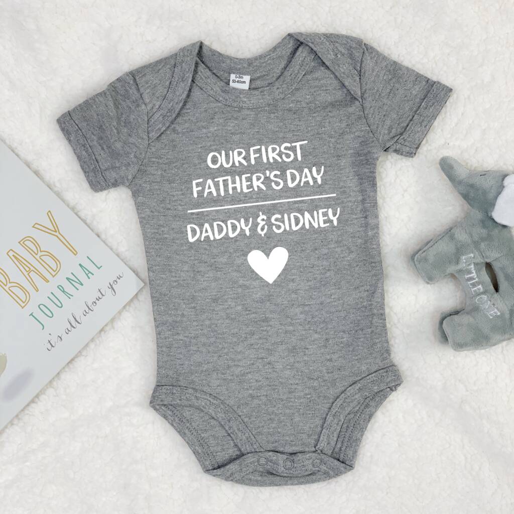 Our First Fathers Day Personalised Babygrow - Lovetree Design