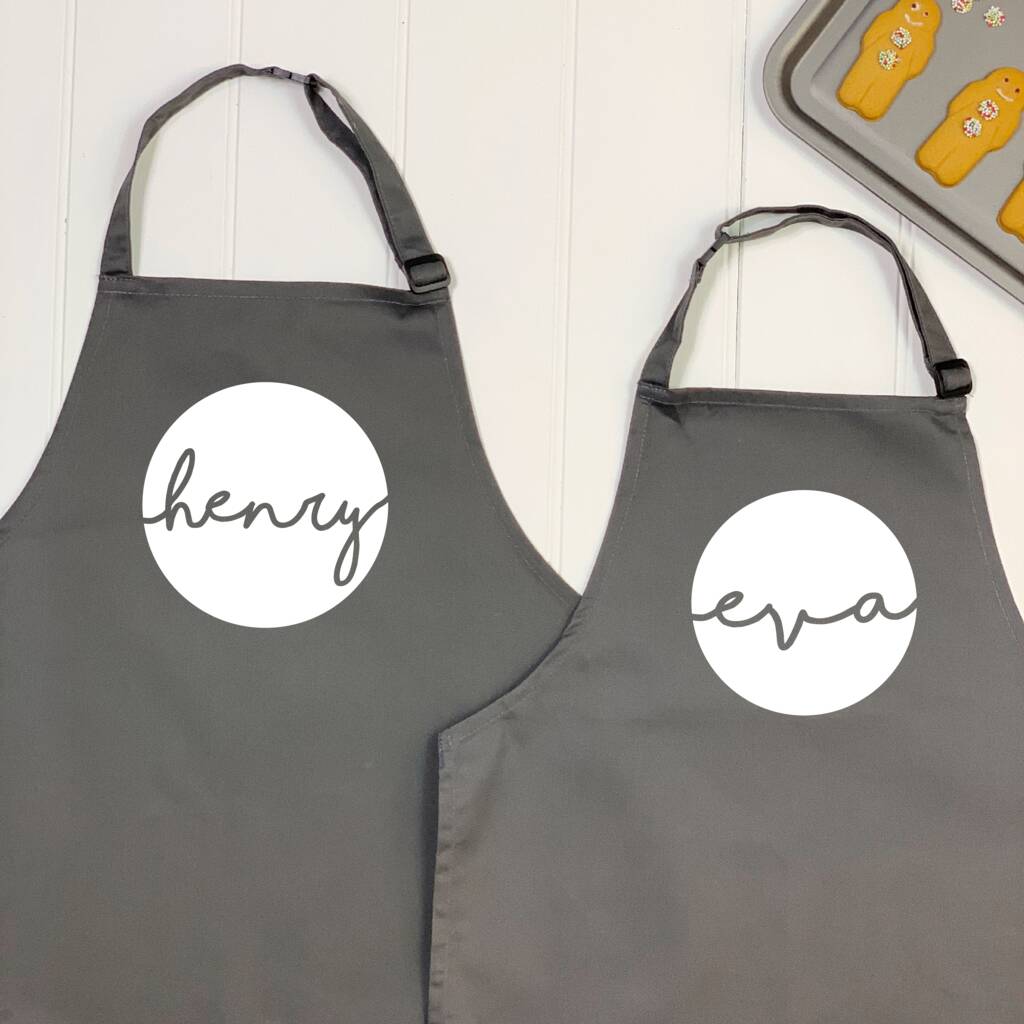 Personalised Kids Aprons With Names In Circles - Lovetree Design