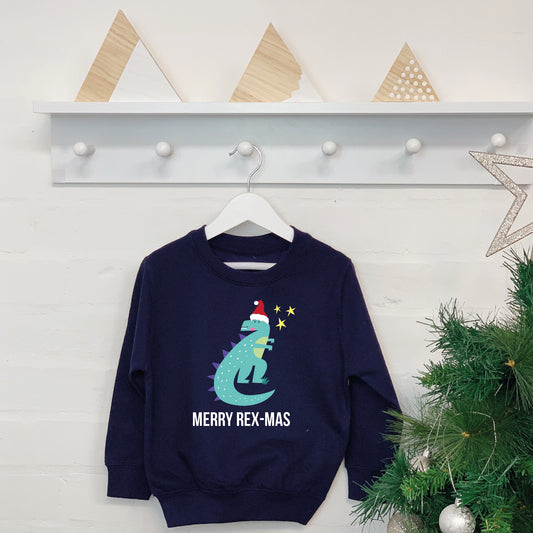 Merry Rexmas Kids T Rex Christmas Jumper