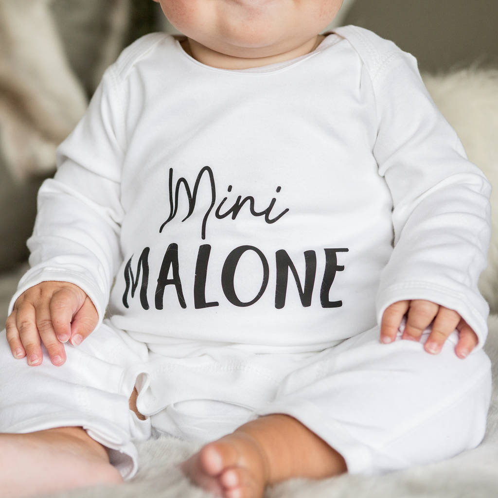 'Mini' Personalised Babygrow Gift For New Baby - Lovetree Design