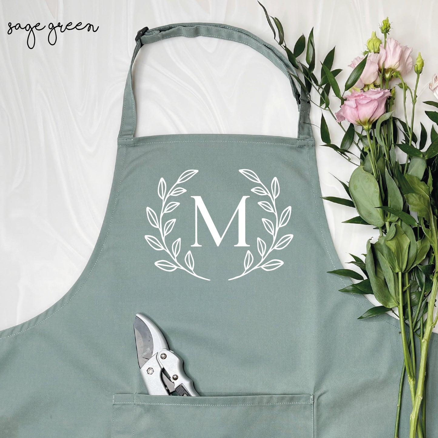 Personalised Initial Laurel Gardening Apron - Lovetree Design