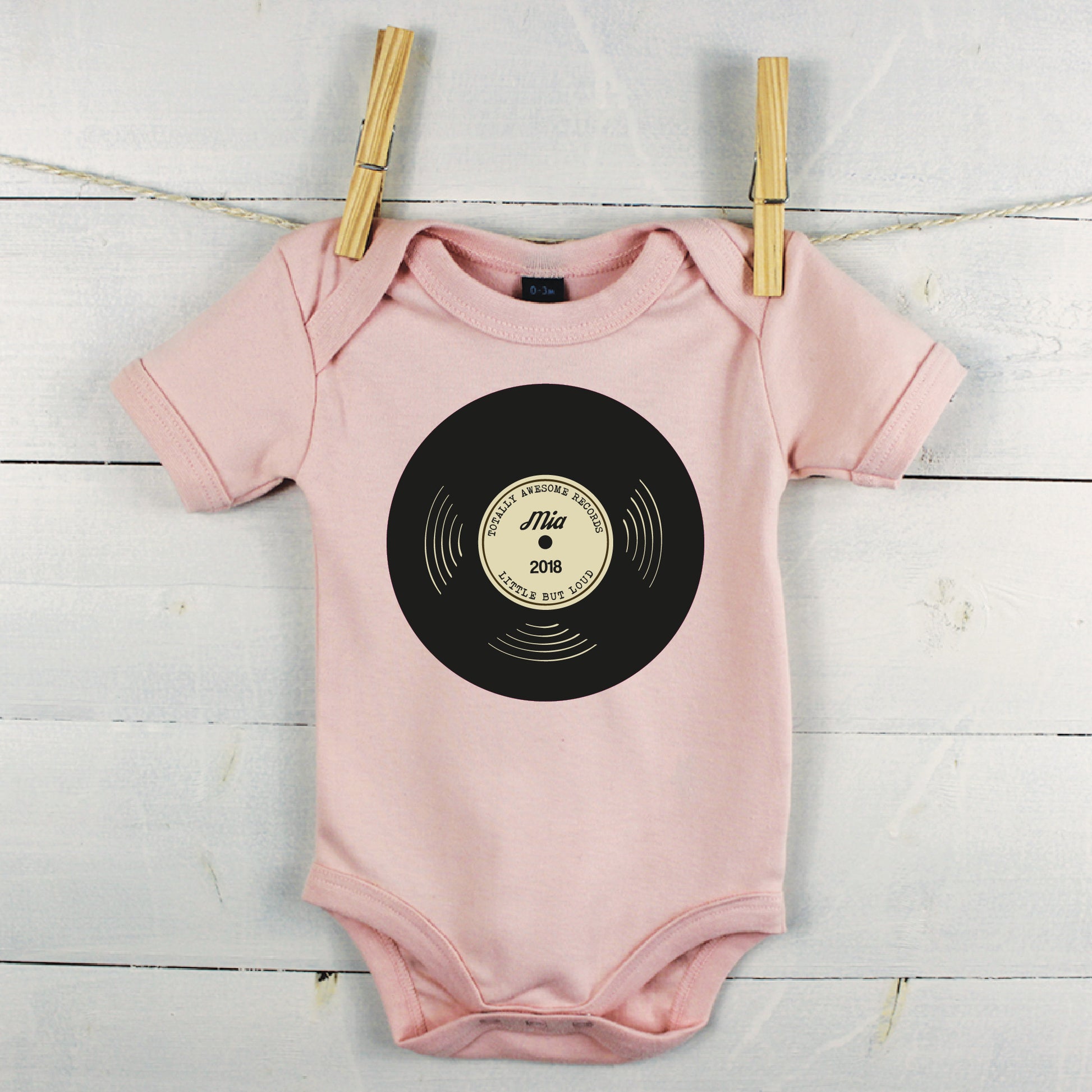 'Totally Awesome Records' Personalised Babygrow - Lovetree Design