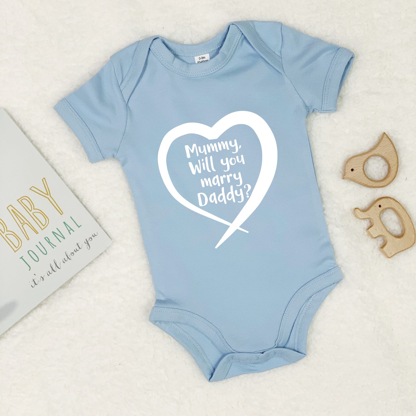Personalised Proposal in a heart Babygrow - Lovetree Design