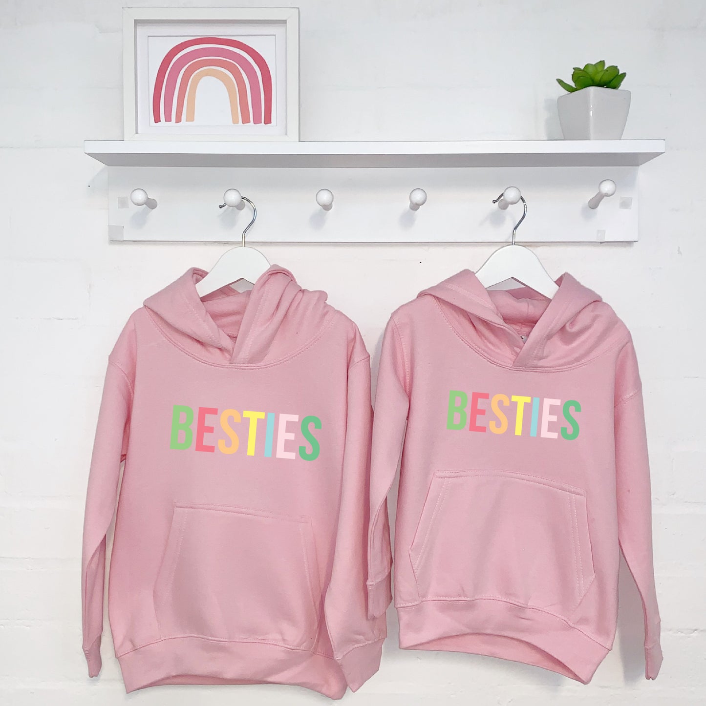 Besties Pastel Multicoloured Hoodies Set - Lovetree Design