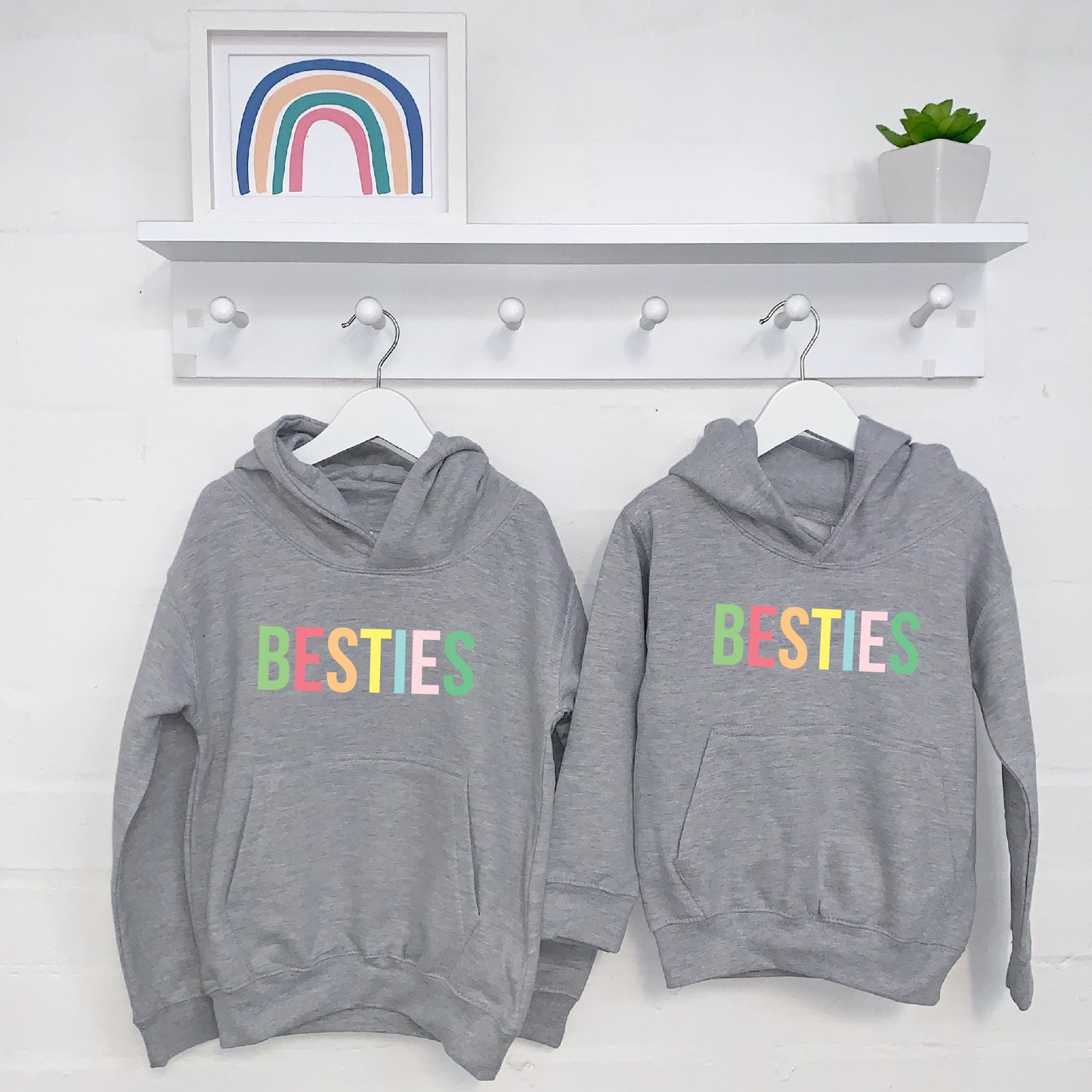 Besties Pastel Multicoloured Hoodies Set - Lovetree Design