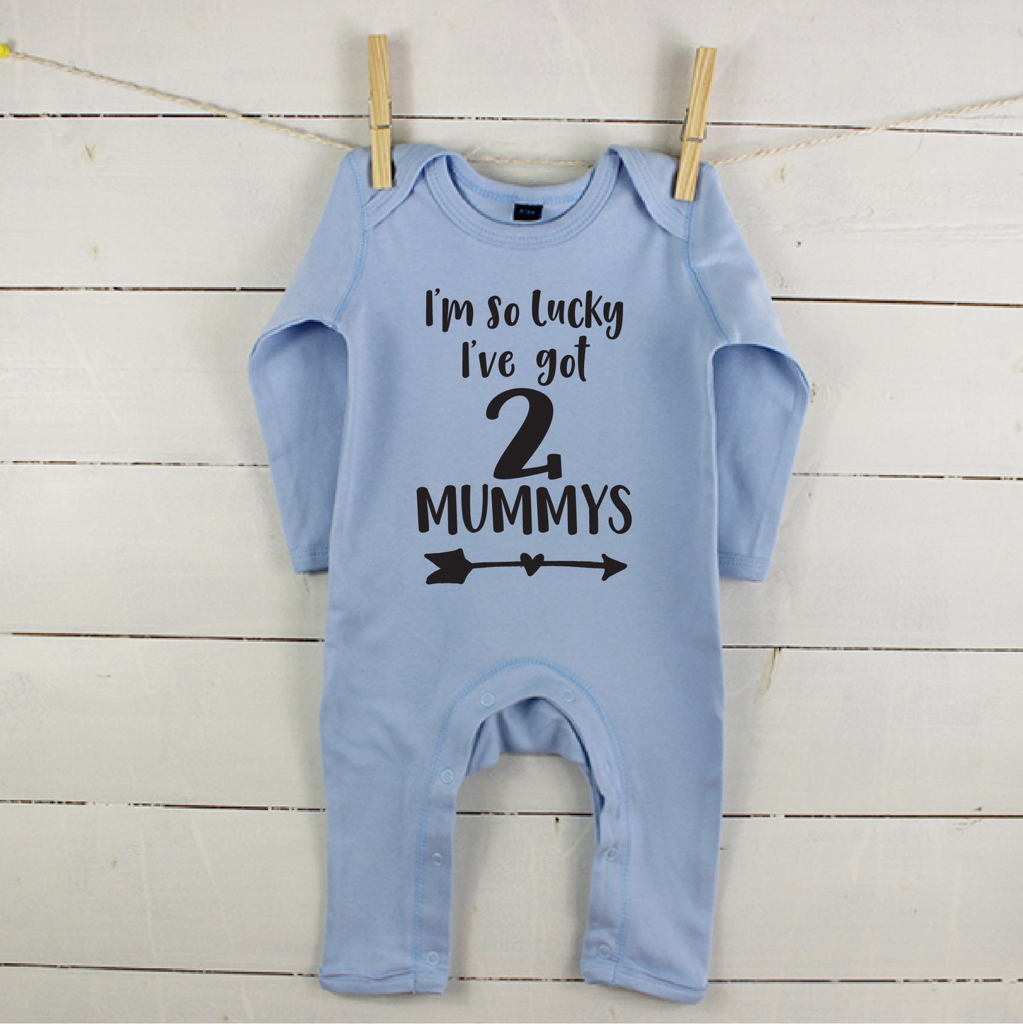 I'm So Lucky, I Have Two Mummys Babygrow - Lovetree Design