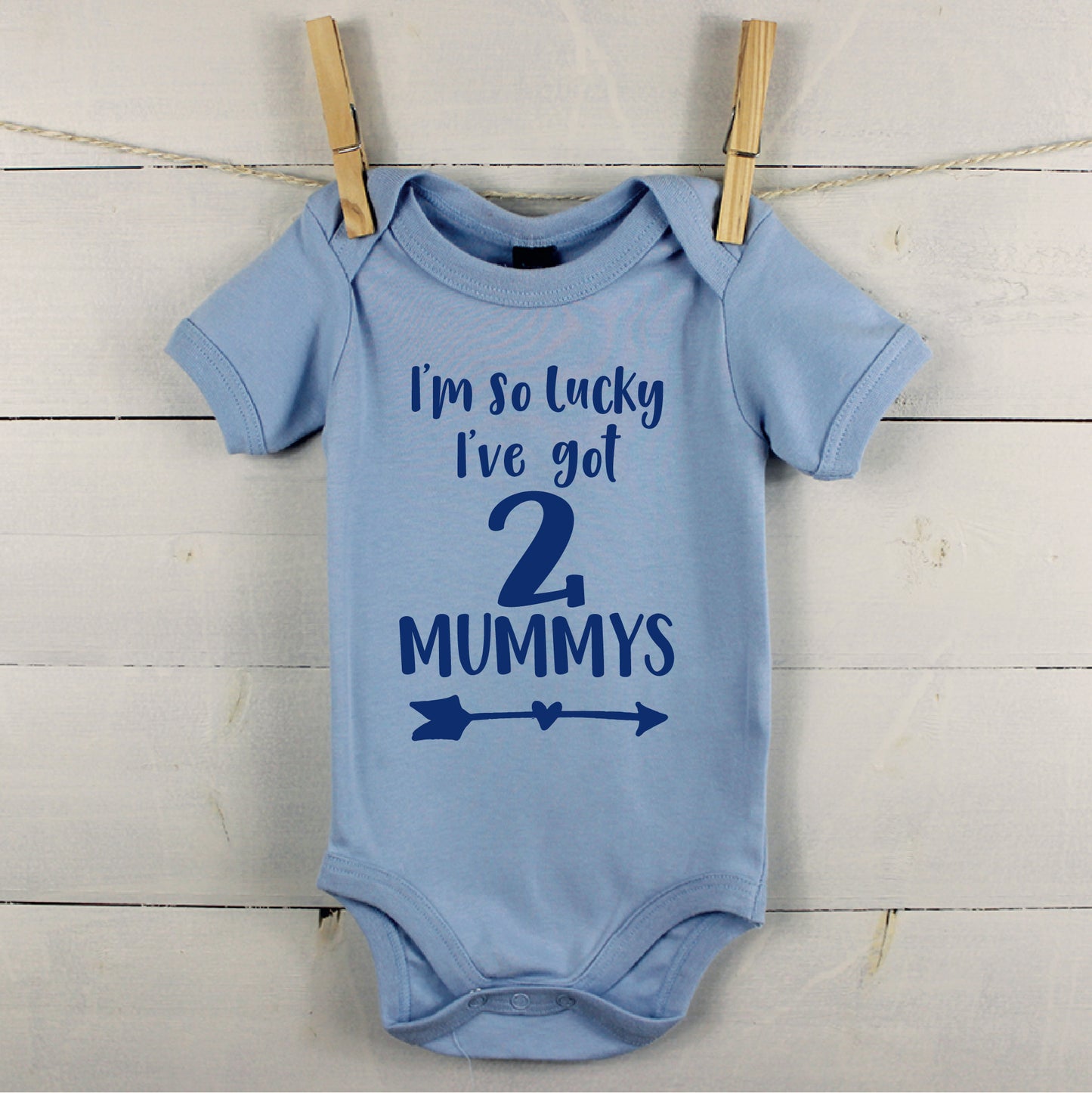 I'm So Lucky, I Have Two Mummys Babygrow - Lovetree Design