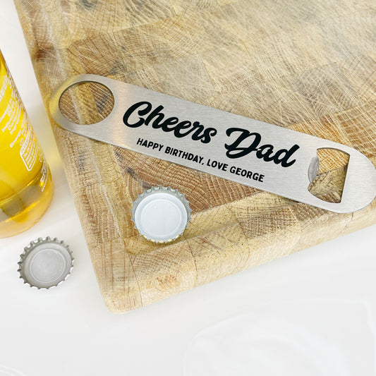 Cheers Dad Personalised Bottle Opener