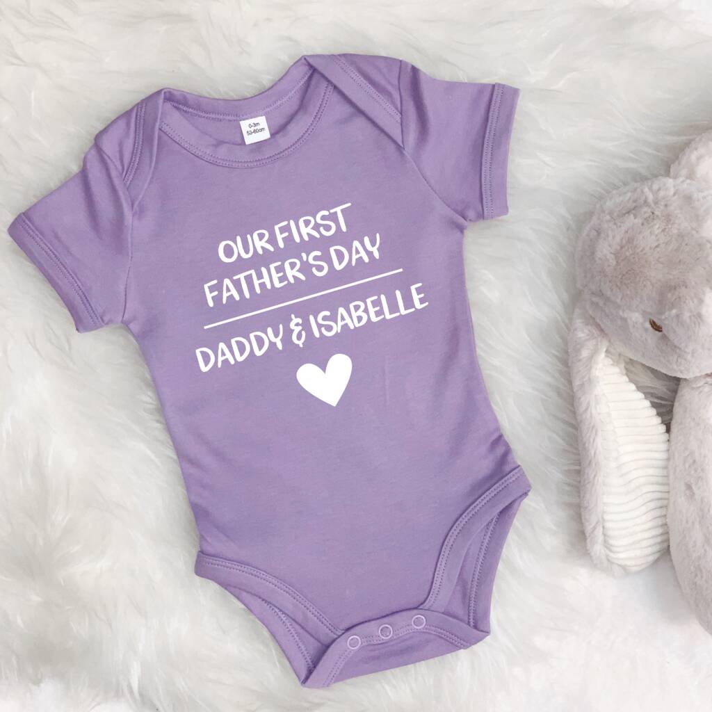 Our First Fathers Day Personalised Babygrow - Lovetree Design